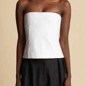 NWT KHAITE  The Percy Strapless Corset Tube Top in White Size 6
